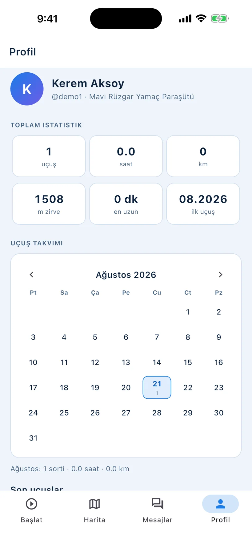 KalyndaFly — Gerçek zamanlı uçuş takibi ve acil müdahale